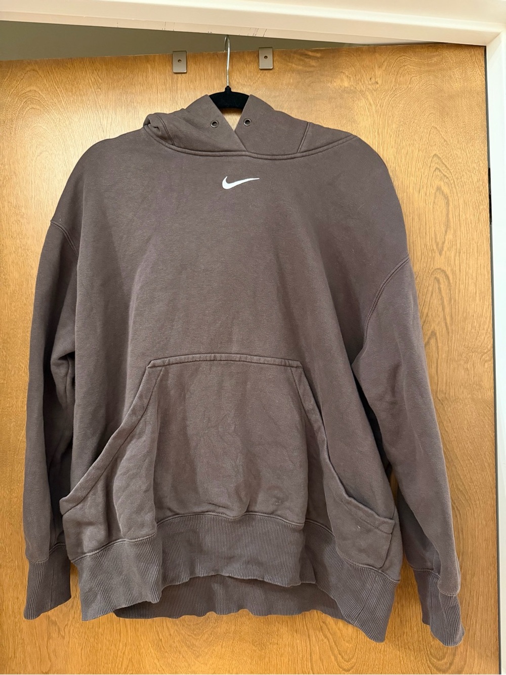 Vintage Nike Center Swoosh Brown Pullover Hoodie Sweatshirt